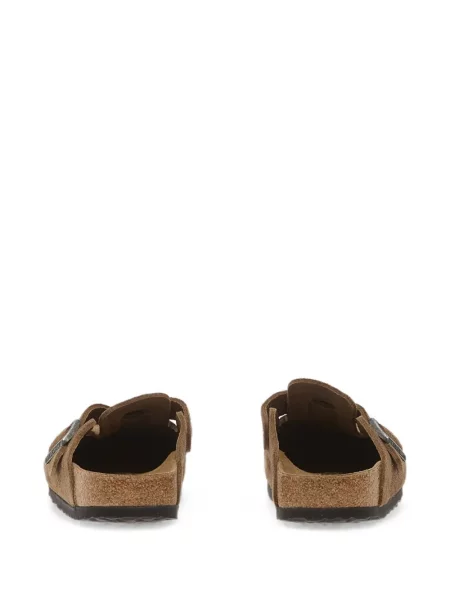 Papuci tip mules Birkenstock cu cataramă maro
