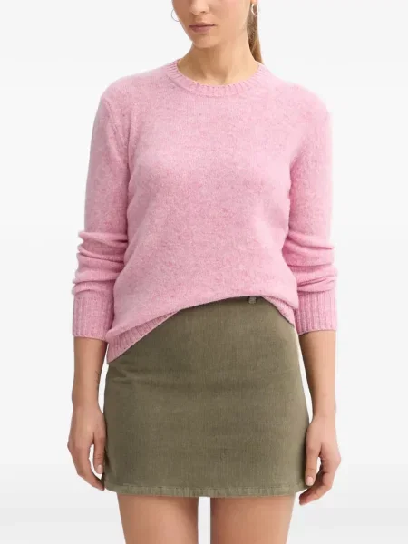 Pulover Benetton cu decolteu rotund roz