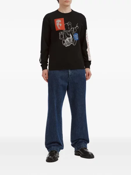 Lung tricou Undercover cu imagine negru