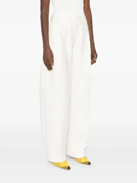 Pantaloni Jacquemus din tweed alb