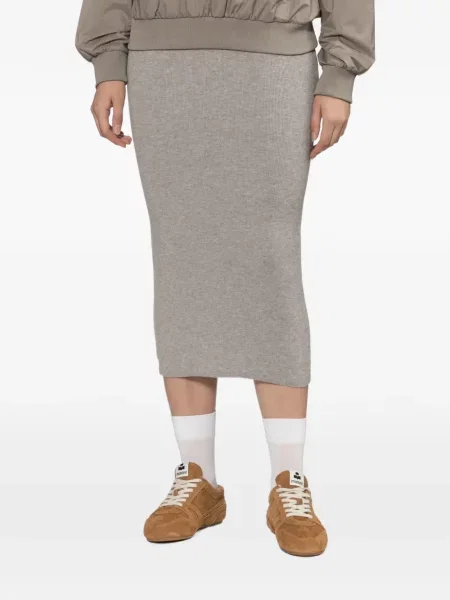Fustă midi Fear Of God Essentials tricotate gri