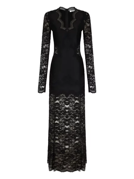 Rochie maxi Rabanne din dantelă lungă de costum negru