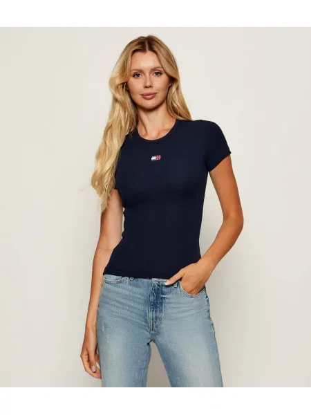 Tommy Jeans Póló Badge Sötétkék Slim Fit kék