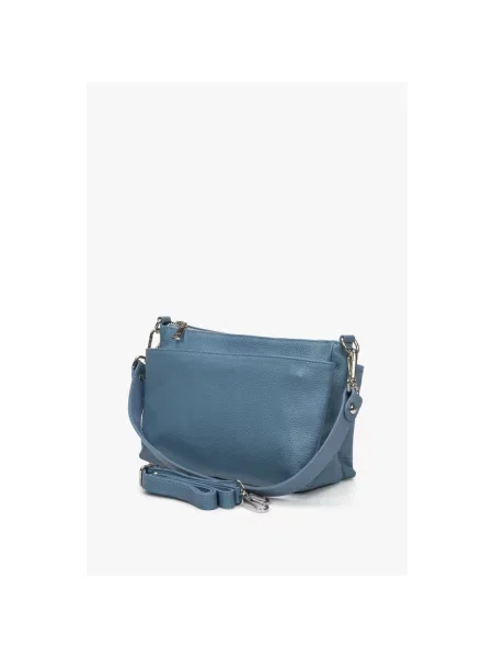 Італійська шкіряна сумка Estro блакитна