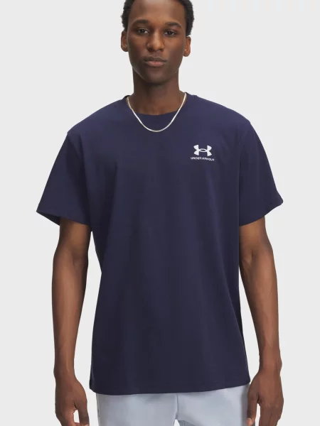 Утеплена футболка Under Armour з автографом синя