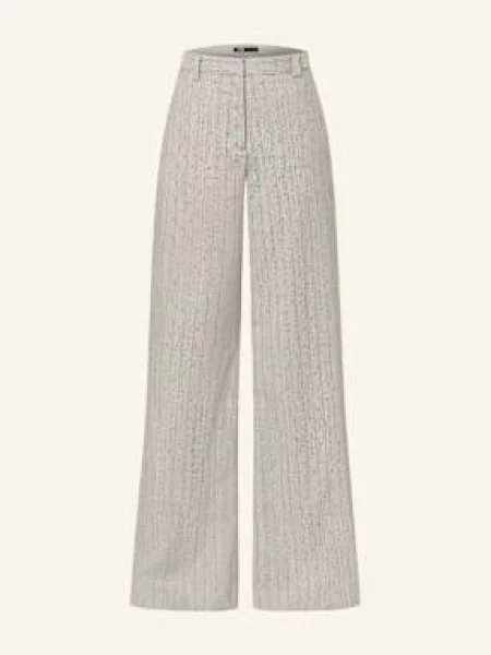 Maje Spodnie Marlene Z Kamieniami Ozdobnymi grau szare