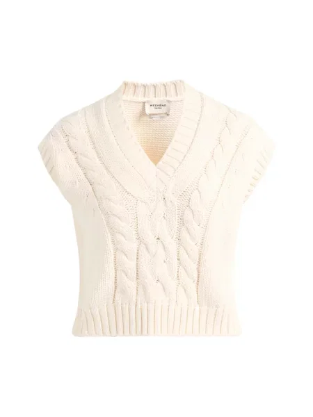Dzianinowy sweter Weekend Max Mara beżowy