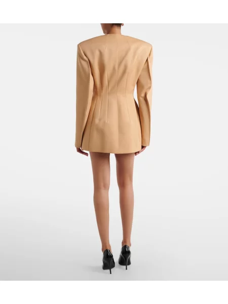 Rochie Wardrobe.nyc cu două rânduri de nasturi bej