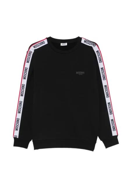 Hanorac crewneck Moschino cu decolteu rotund cu autograf negru