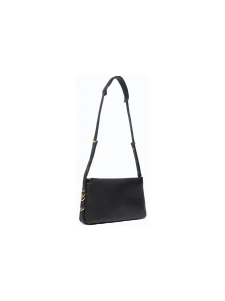 Crossbody kabelka Pinko s cvočkami čierna