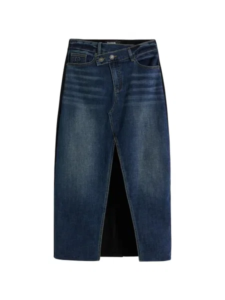 Desigual farmer szoknya TWISTED sötétkék midi ceruza fazonú kék