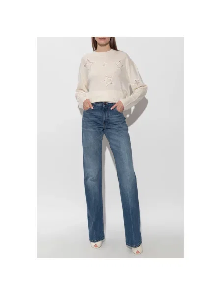 Sweter Loveshackfancy wełniany beżowy