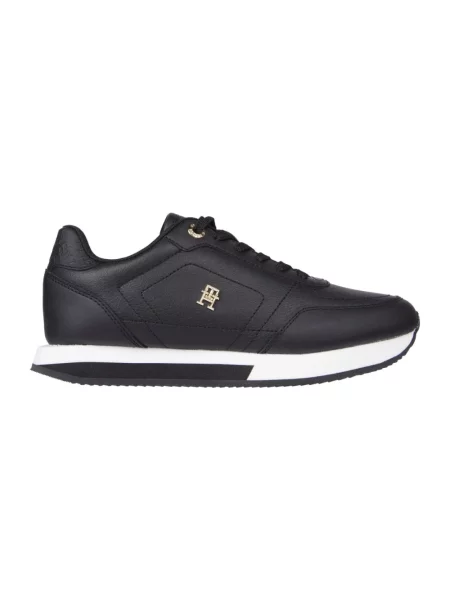 Sneakersy Tommy Hilfiger skórzane czarne