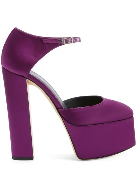 Pantofi cu toc Giuseppe Zanotti din satin violet
