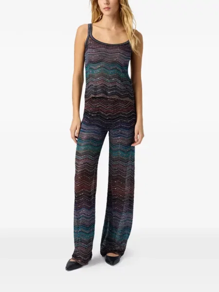 Top Missoni cu paiete verde