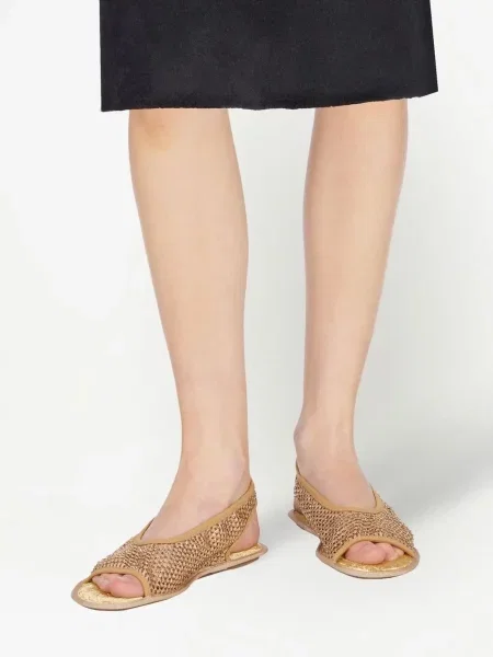 Sandale Ferragamo slingback auriu