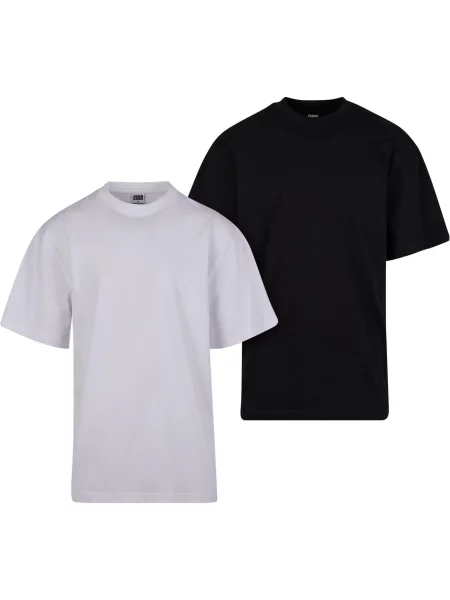 Urban Classics Tricou negru alb