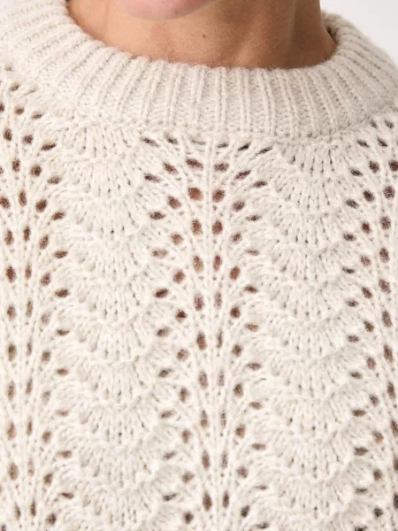 Levi's пуловер дамски с добавена вълна CHARLOTTE POINTELLE CREWNECK бежово