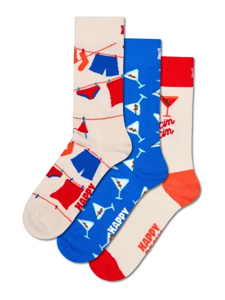 Happy Socks Nogavice Cin Cin kraljevo modra / rdeča / črna / volneno bela