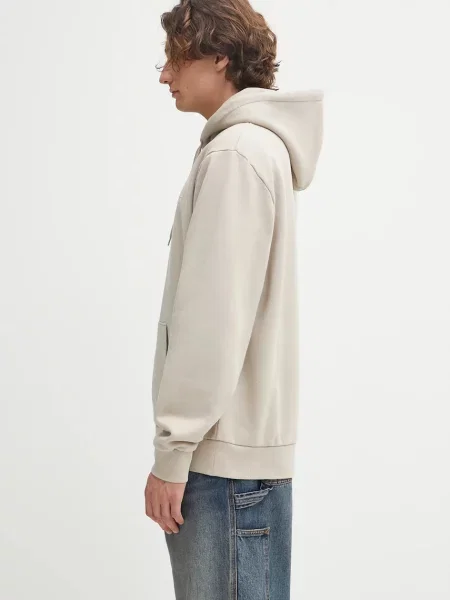 Μπλούζα Carhartt WIP Hooded Script Embroidery Sweat με κουκούλα μπεζ