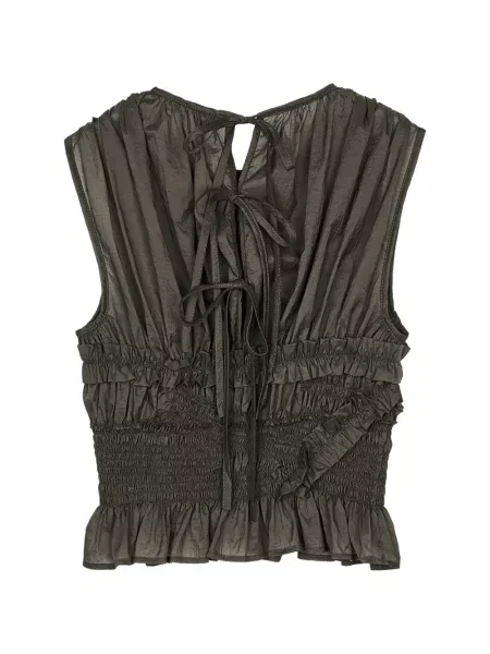 Top Cecilie Bahnsen cu volane verde