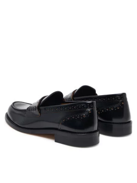 Weekend MaxMara Bőr loafer cipők Wkacolomba fekete