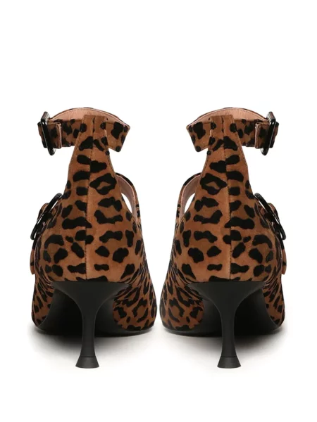 Salonke Giuliano Galiano s printom s leopard uzorkom sa kopčom smeđa