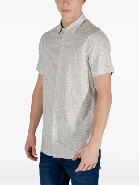 Scurt cămașă Armani Exchange cu imagine alb
