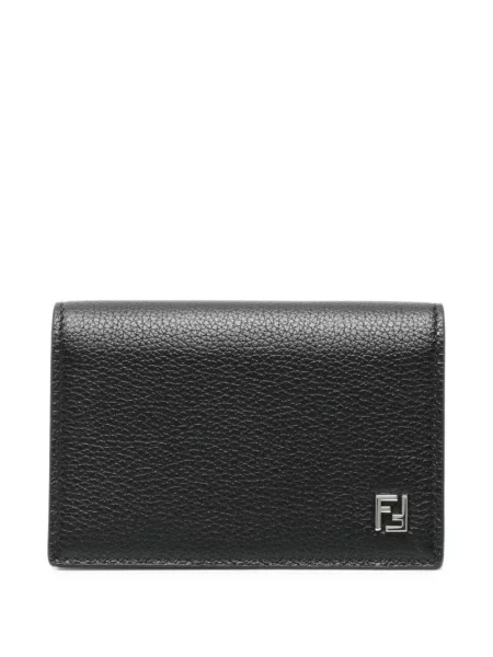 Portfel Fendi skórzany z logo czarny