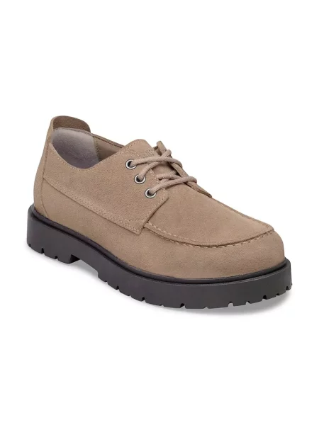 Birkenstock pantofi de piele întoarsă Highwood Moc Lace Low bej