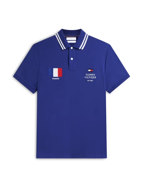 TOMMY HILFIGER Tricou albastru regal / roșu alb