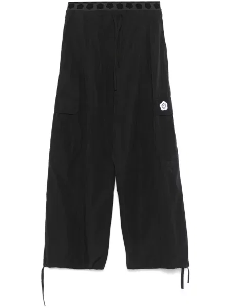 Pantaloni Kenzo cu model floral negru
