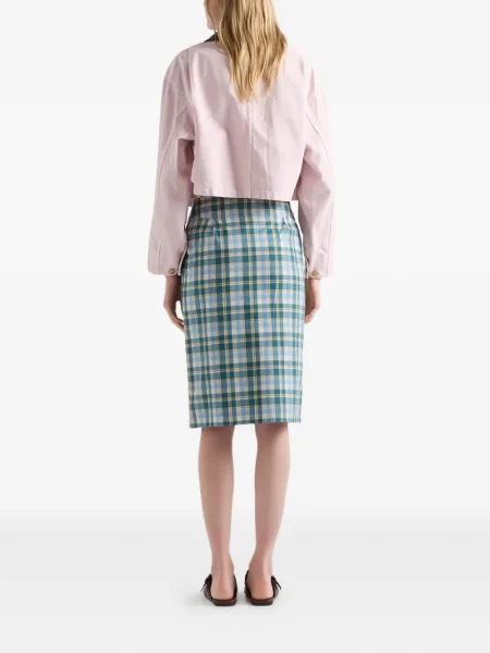 Карирана обвивка пола тип молив Prada синьо