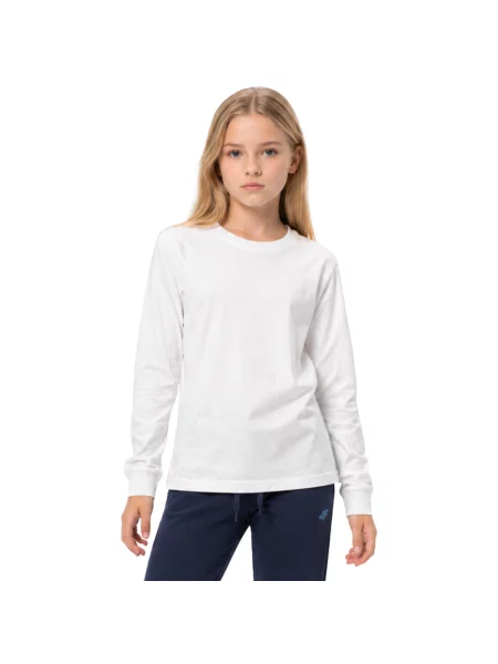 Koszulka dziewczęca 4F Longsleeve biała