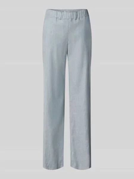 Spodnie materiałowe o rozkloszowanym kroju z mieszanka lnu Raphaela By Brax błękitne
