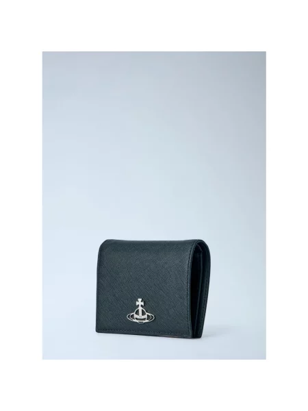 Portfel Vivienne Westwood skórzany z logo czarny
