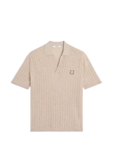 Žebrované polotričko Maison Kitsuné s výšivkou