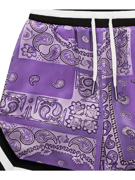 Pantaloni scurți A Bathing Ape® cu imagine cu model paisley negru