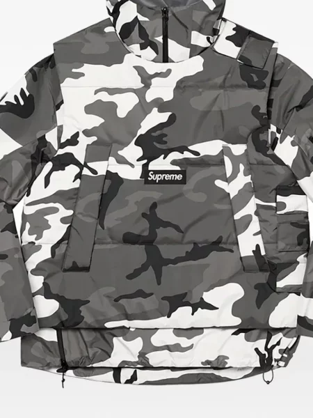 Geacă Supreme cu imagine cu model camuflaj gri