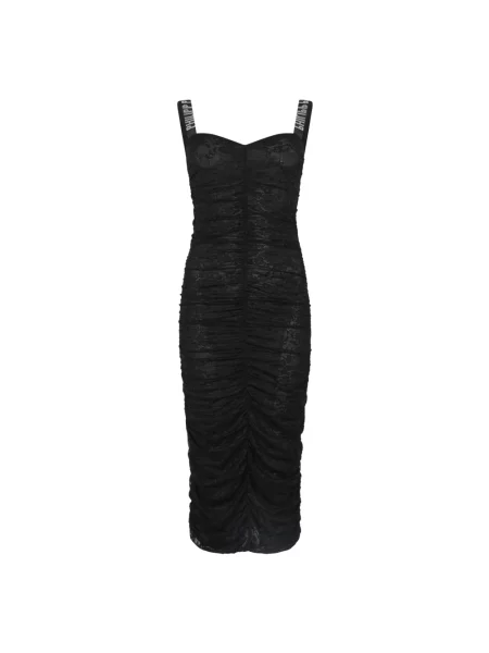 Długa sukienka maxi Philipp Plein koronkowa garniturowa czarna