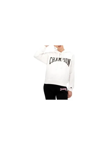 Hanorac cu glugă Champion cu glugă alb