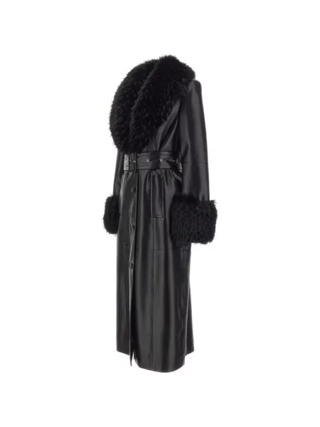 Palton Stand Studio din piele negru