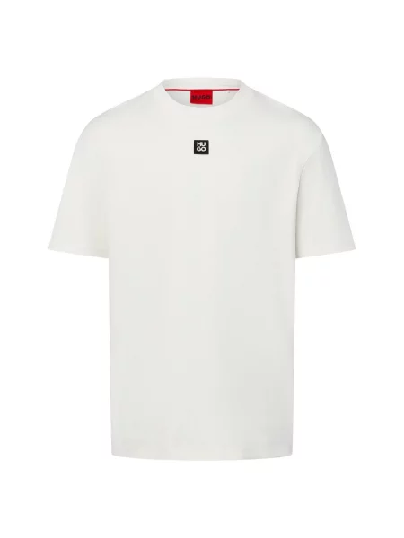 T-shirt o kroju regular fit z czystej bawełny model ‘DALILE’ Hugo biała
