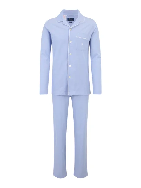Polo Ralph Lauren Pijama lungă deschis / alb albastru