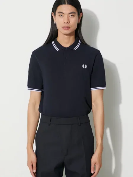 Поло Fred Perry с аппликацией синее