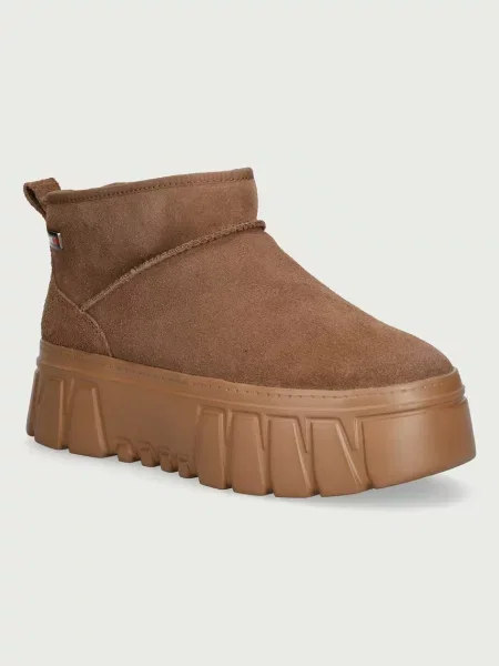 Tommy Jeans TJW SUEDE PLATFORM BOOTS WL апрески дамски от кожа бежово