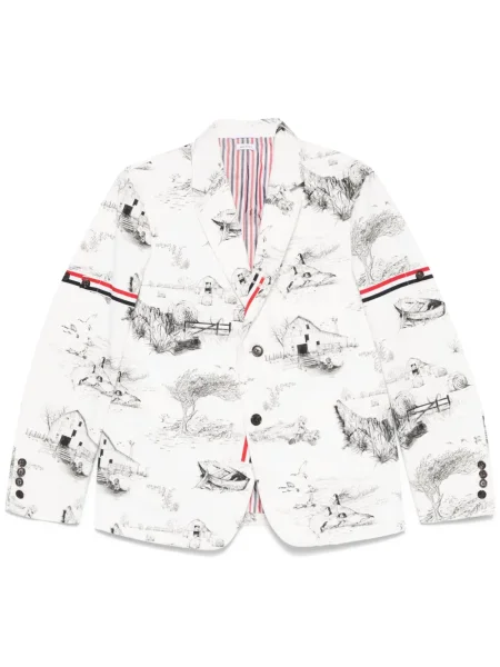 Sacou Thom Browne cu imagine alb