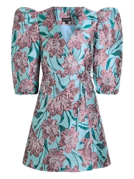 Sukienka Sister Jane w kwiatki z nadrukiem garniturowa niebieska
