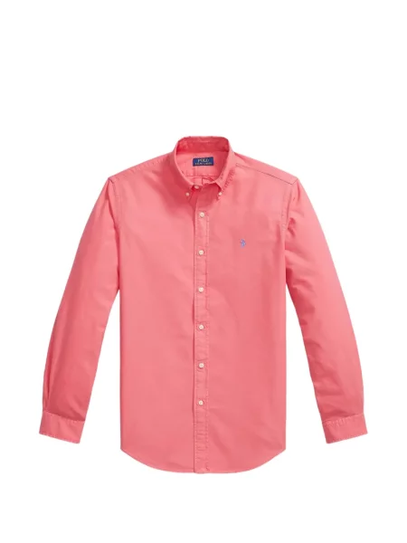 Λινό ριγέ polo Polo Ralph Lauren με κέντημα πράσινο