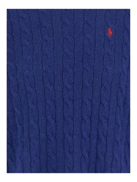 Пуловер Polo Ralph Lauren с кръгло деколте синьо